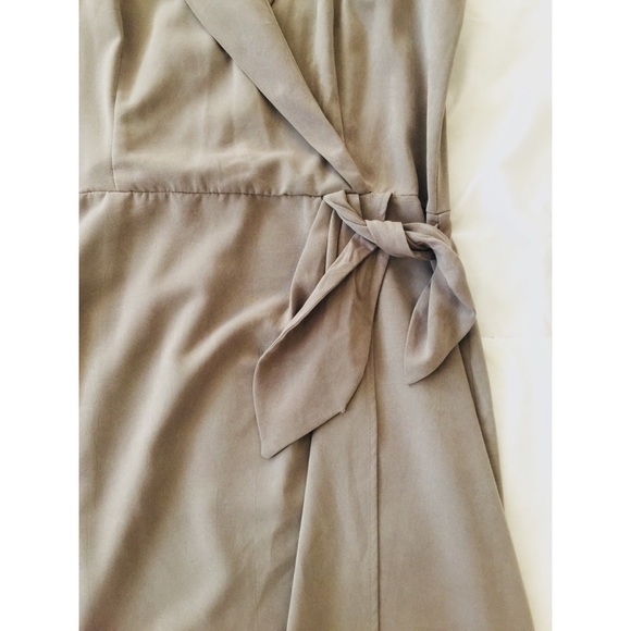 Positive Attitude Tan Wrap Dress - Picture 3 of 3